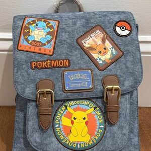 Loungefly Pokémon Patch Denim Backpack Purse